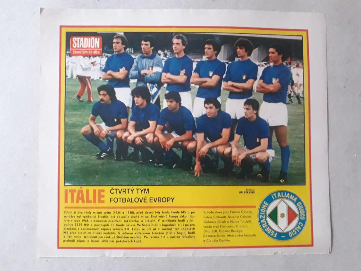 Постер из журнала ,,Stadion- Italie