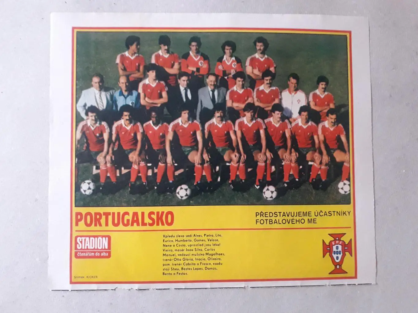 Постер из журнала ,,Stadion- Portugalsko 7