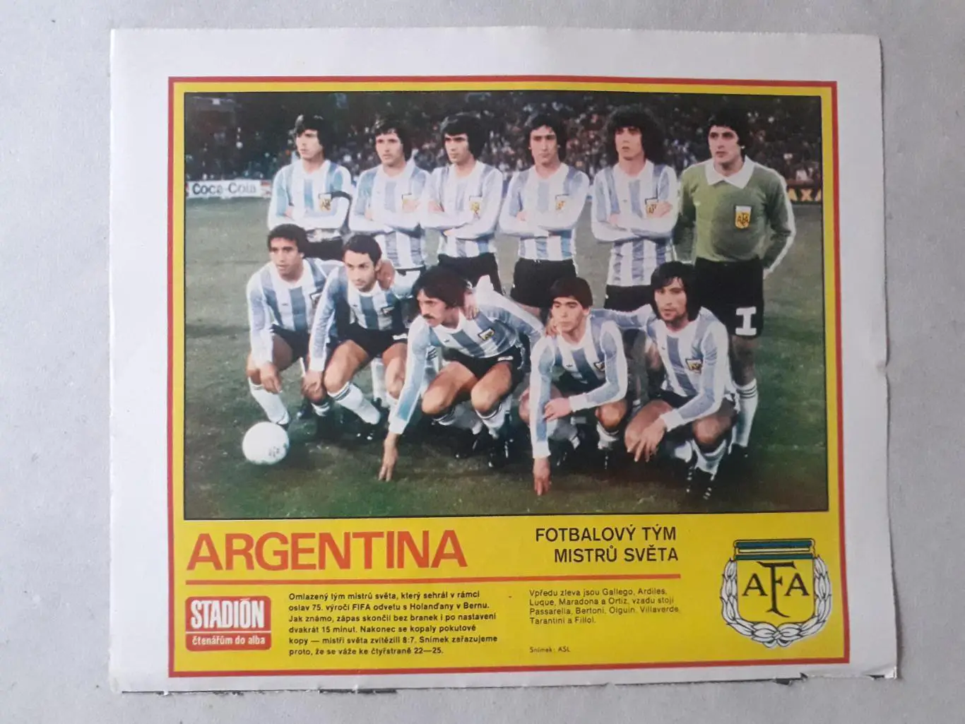 Постер из журнала ,,Stadion- Argentina