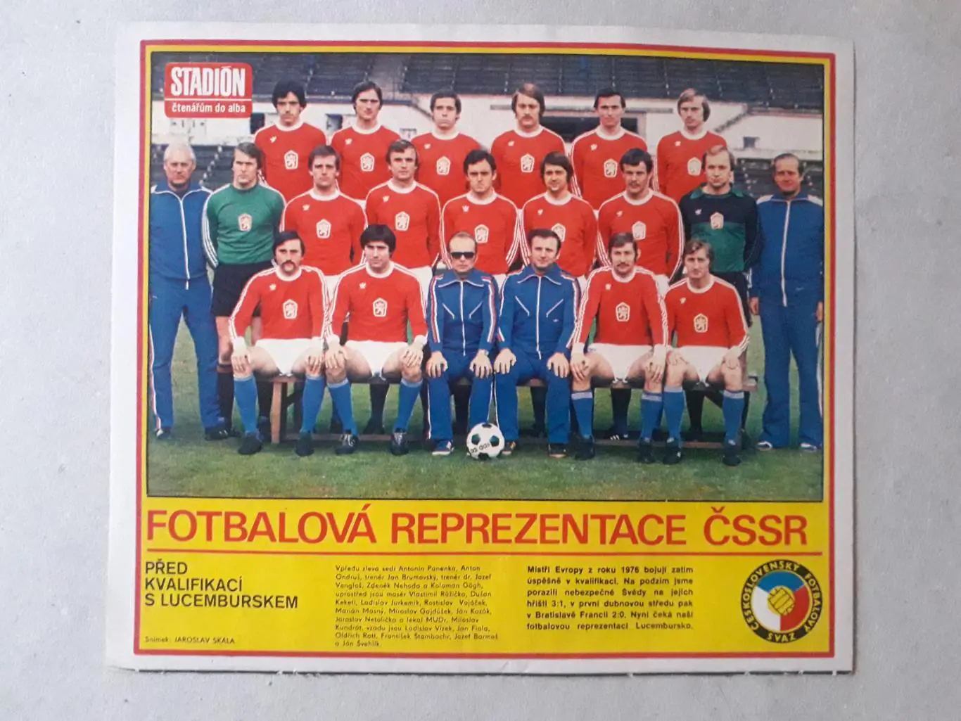 Постер из журнала ,,Stadion- Czechoslovakia 2