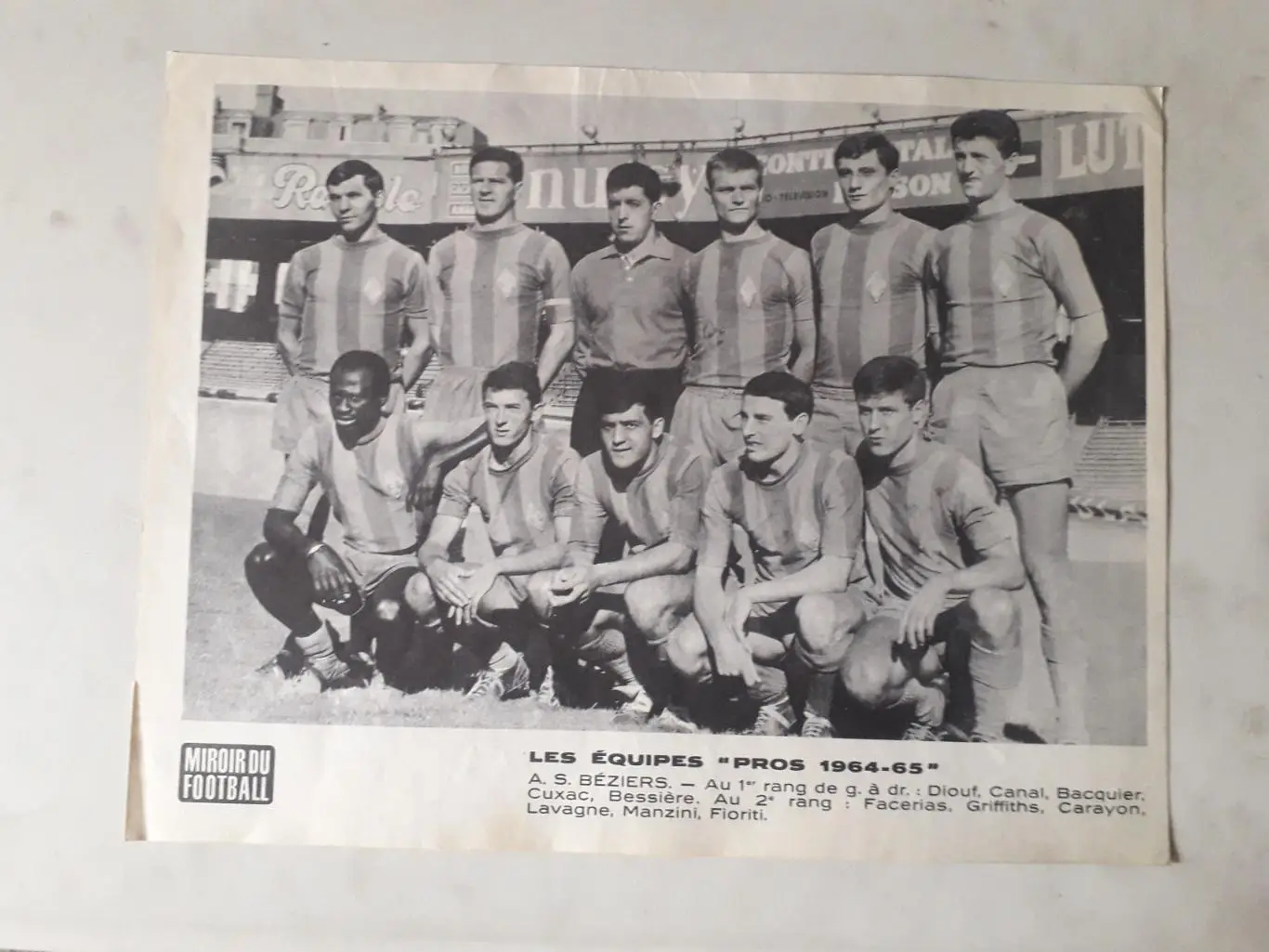 Постер из журнала Miroir du Football- Beziers