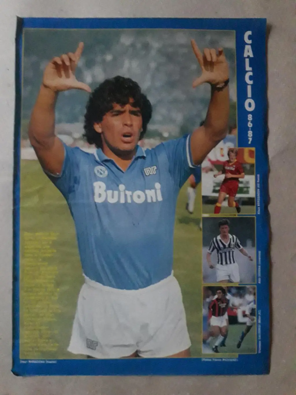 Плакат формата А3 из журнала France Football - Maradona