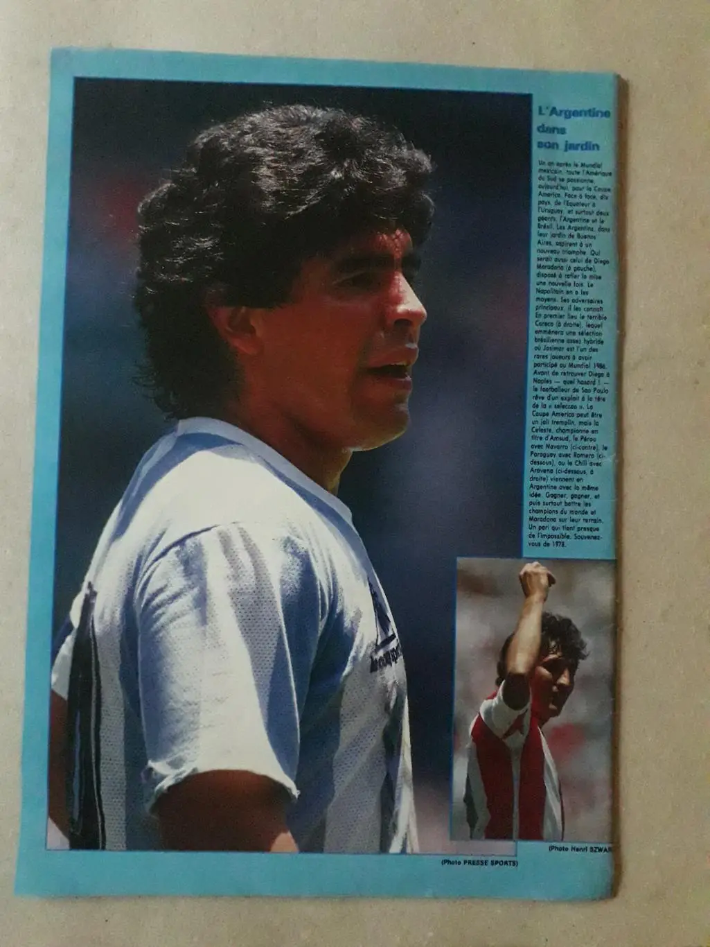 Плакат формата А3 из журнала France Football - Maradona