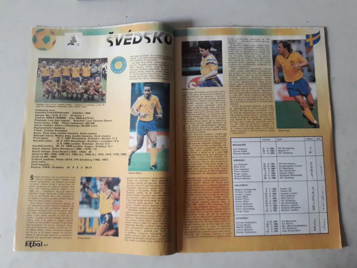 Fotbal sport 6/1992 1