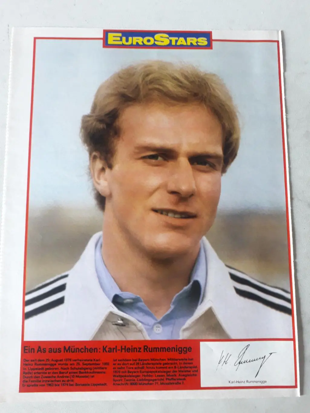 Kicker 1980 постер A4- Rummenigge