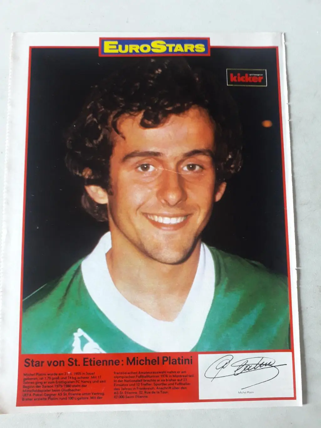 Kicker 1980 постер A4- Platini