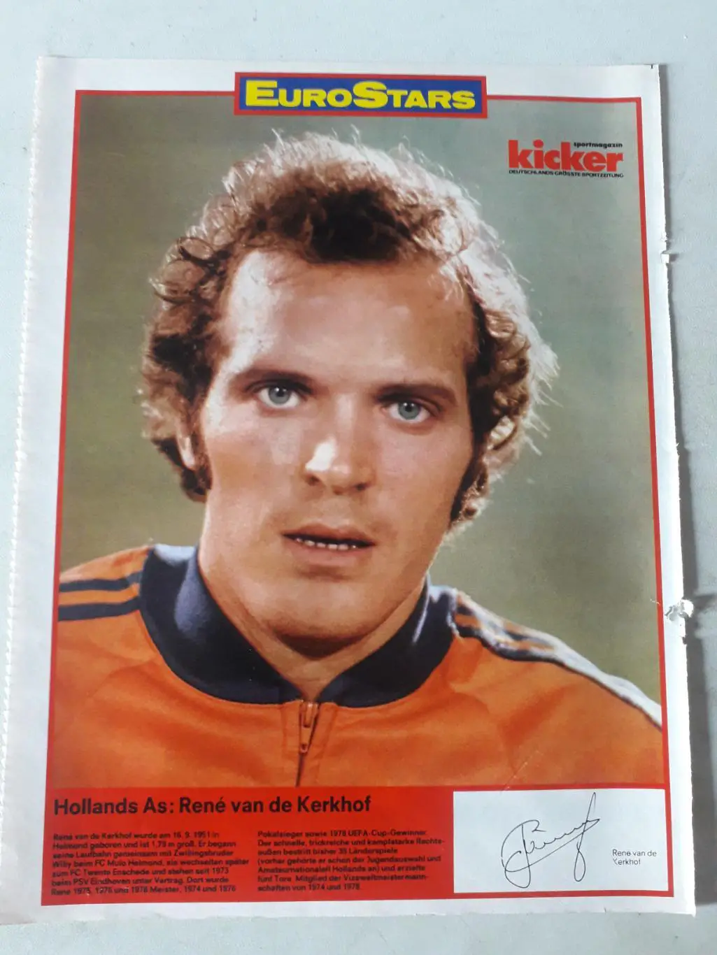 Kicker 1980 постер A4- Rene van der Kerkhof