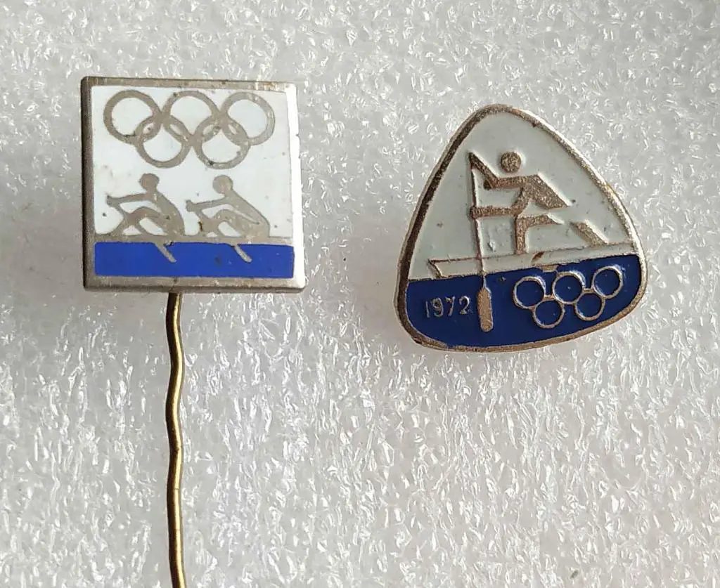 Гребля на байдарках и каноэ. Олимпиада_2 значка_иголка тяж.мет.