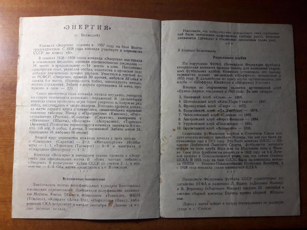 Волгарь (Астрахань) - Энергия (Волжский) _ 22.08.1964 1