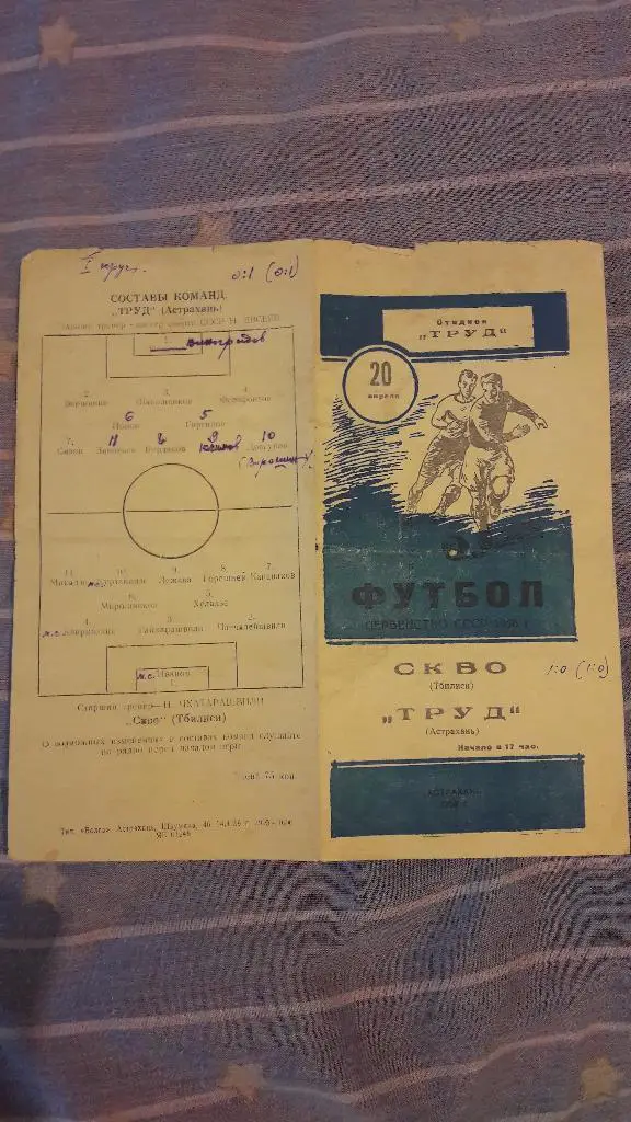 Труд (Астрахань) - СКВО (Тбилиси) _ 20.04.1958