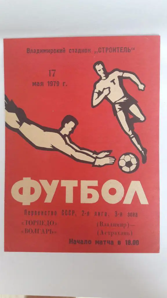 Торпедо (Владимир) - Волгарь (Астрахань) _ 17.05.1979 г.