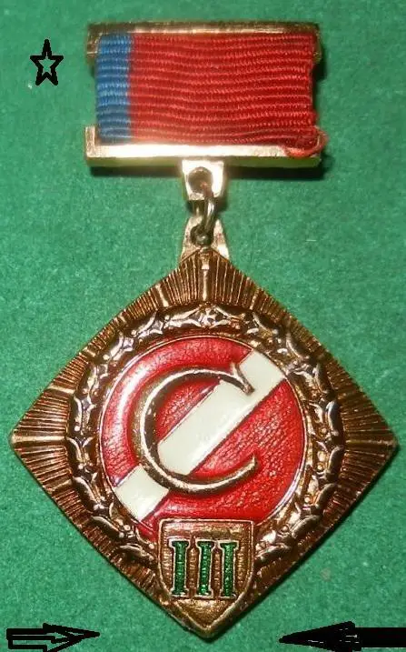 ЗначокСПАРТАК РСФСР III место НЕЧАСТЫЕ.