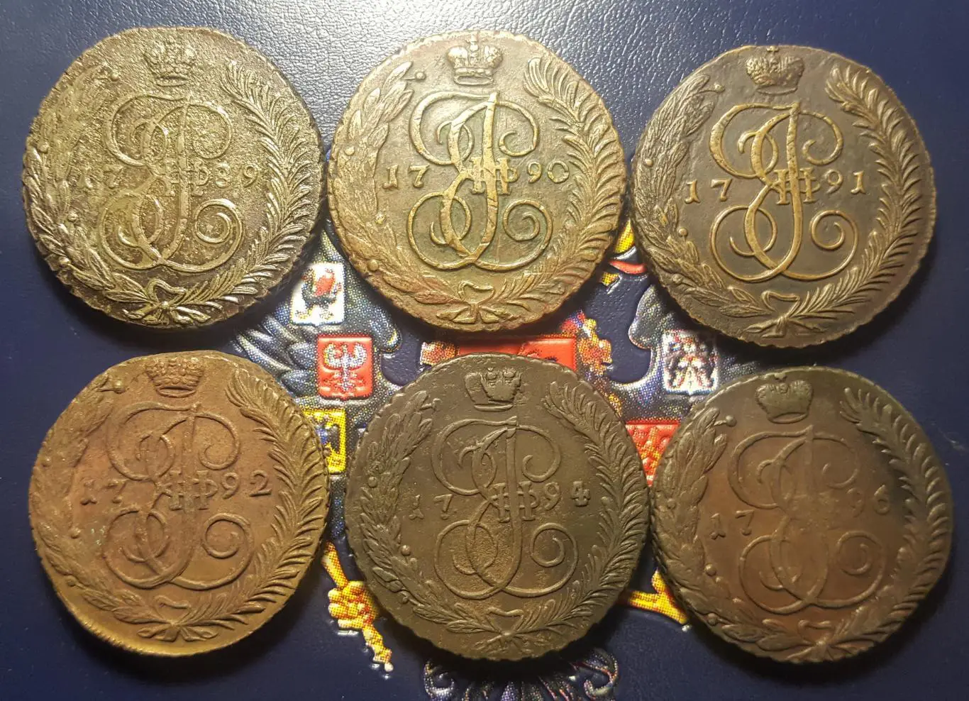 5 КОПЕЕК. 1789-1790-1791-1792-1794-179 6 гг. ( АМ ) РЕДКОСТЬ.. КОЛЛЕКЦИЮ!!!