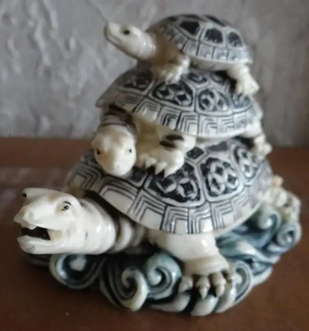 ФИГУРКИ..НЭЦКЭ.ЧЕРЕПАХА..... ТРОЙНАЯ,. РЕДКАЯ
