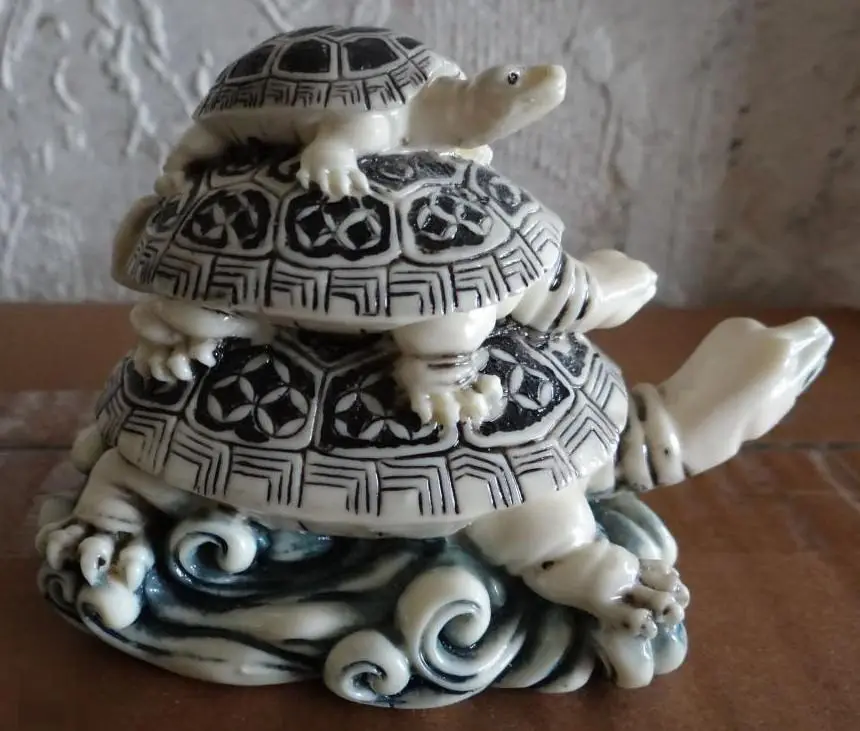 ФИГУРКИ..НЭЦКЭ.ЧЕРЕПАХА..... ТРОЙНАЯ,. РЕДКАЯ 1