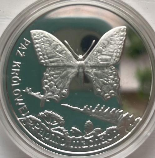 Польша 20 злотых 2001 год Животные мира: Махаон серебро пруф