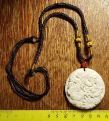 Амулет-кулон Натуральный нефрит резной -дракона - Феникса