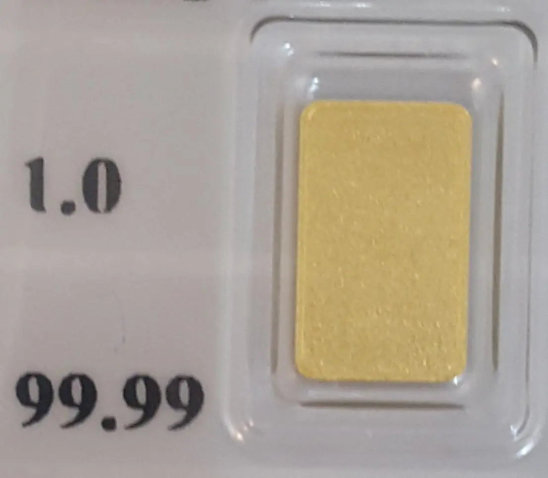 Золотой слиток. 2024 год №5446210 - сертификат!!! Золото - 1 гр - 999 проба! 3