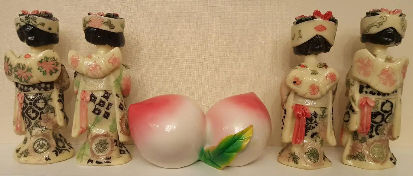 Нэцкэ комплект девочки + перецредкие. ИЗ КОЛЛЕКЦИИ 1