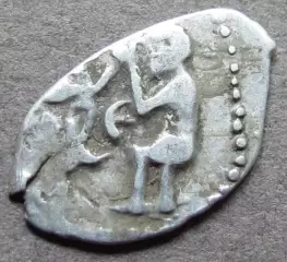 Денга 1420-1478. Великий Новгород. Сцена оммажа удельная Редкая.№20