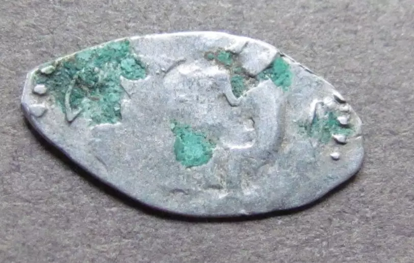 Денга 1420-1478. Великий Новгород. Сцена оммажа удельная Редкая.№22