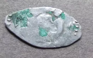 Денга 1420-1478. Великий Новгород. Сцена оммажа удельная Редкая.№22