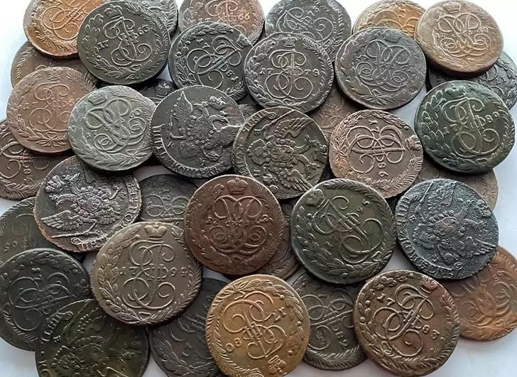 39шт. Пятаков Без повтора. от Елизаветы до Екатерины 1758 - 1796гг. Есть редкие. 1