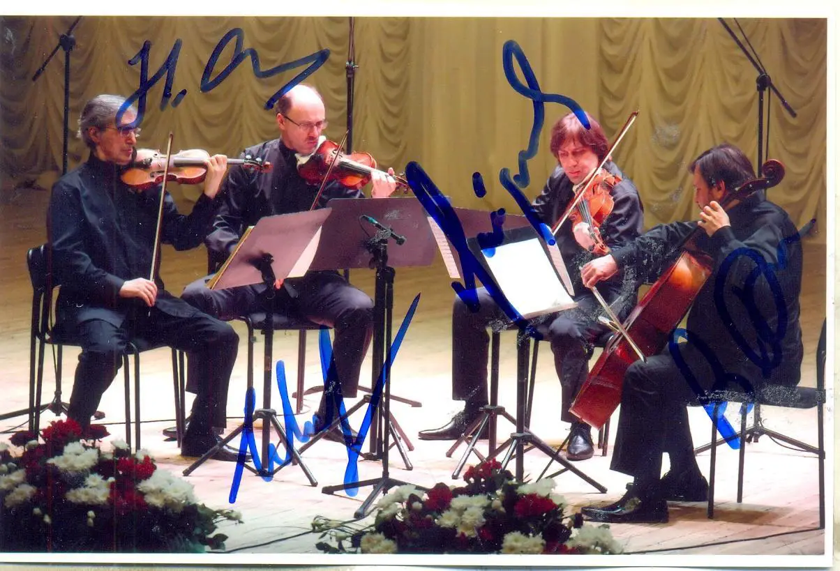 Квартет Бородина. Весь состав. Фото с подписью. автограф оригинал