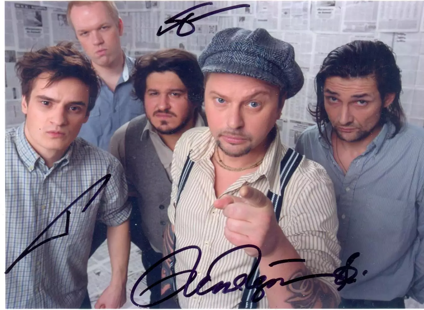 Пилот группа , 15*20. Весь состав .Фото с подписью. автограф оригинал