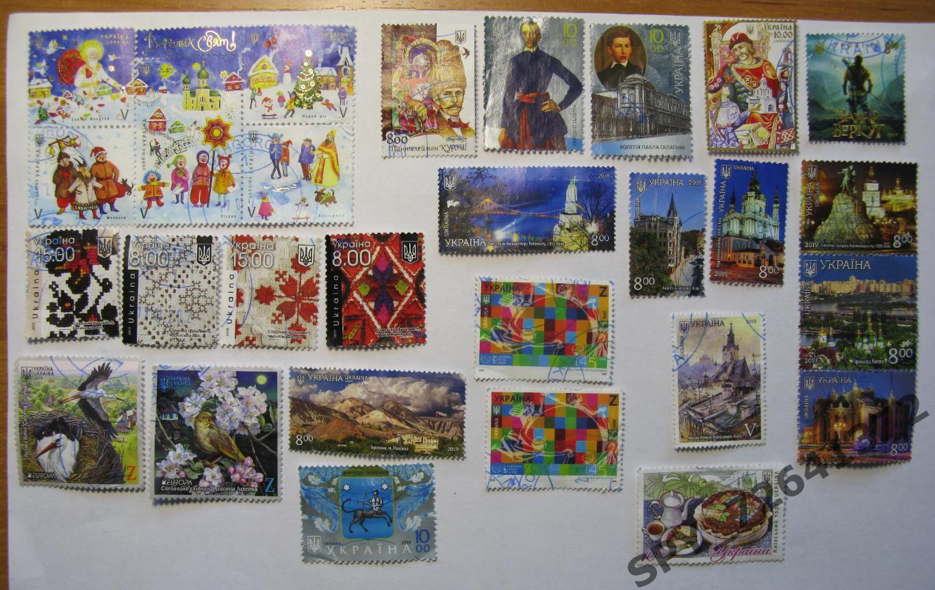Марки Украина Почтовые марки Украины 2019 года. Комплект из 28 шт.
