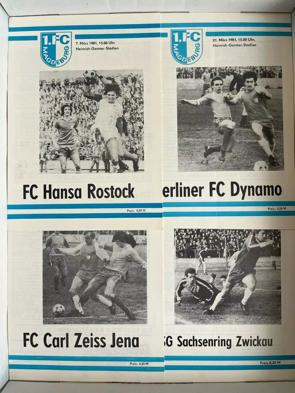 1.ФК Магдебург домашние программы полный комплект Оберлига ГДР 1980/81 3