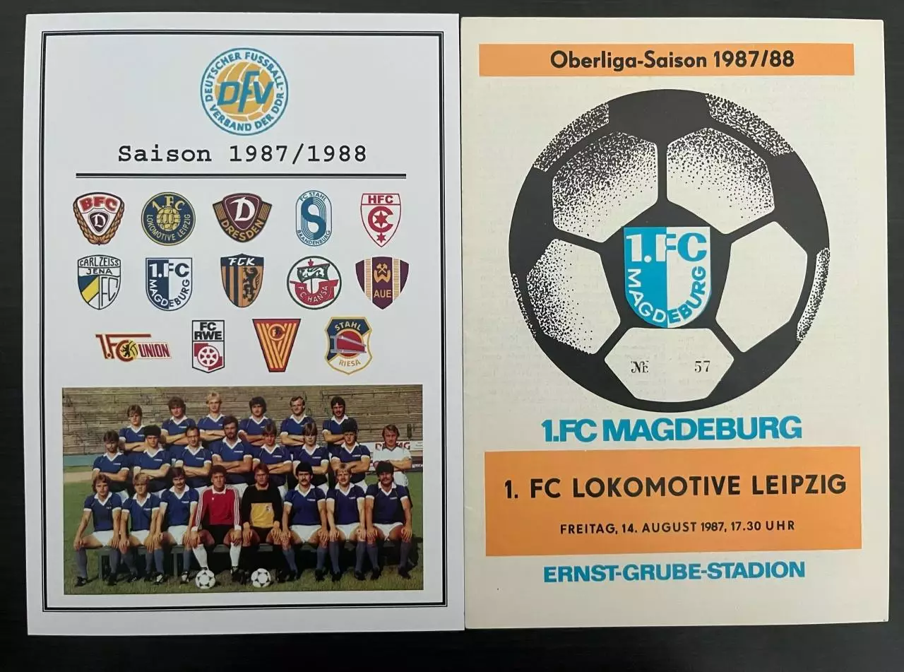1.ФК Магдебург ГДР домашние программы сезон 1987/88 комплект 12 штук