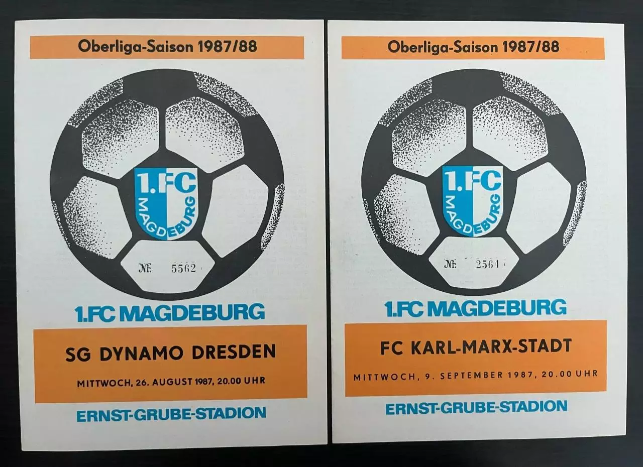 1.ФК Магдебург ГДР домашние программы сезон 1987/88 комплект 12 штук 1