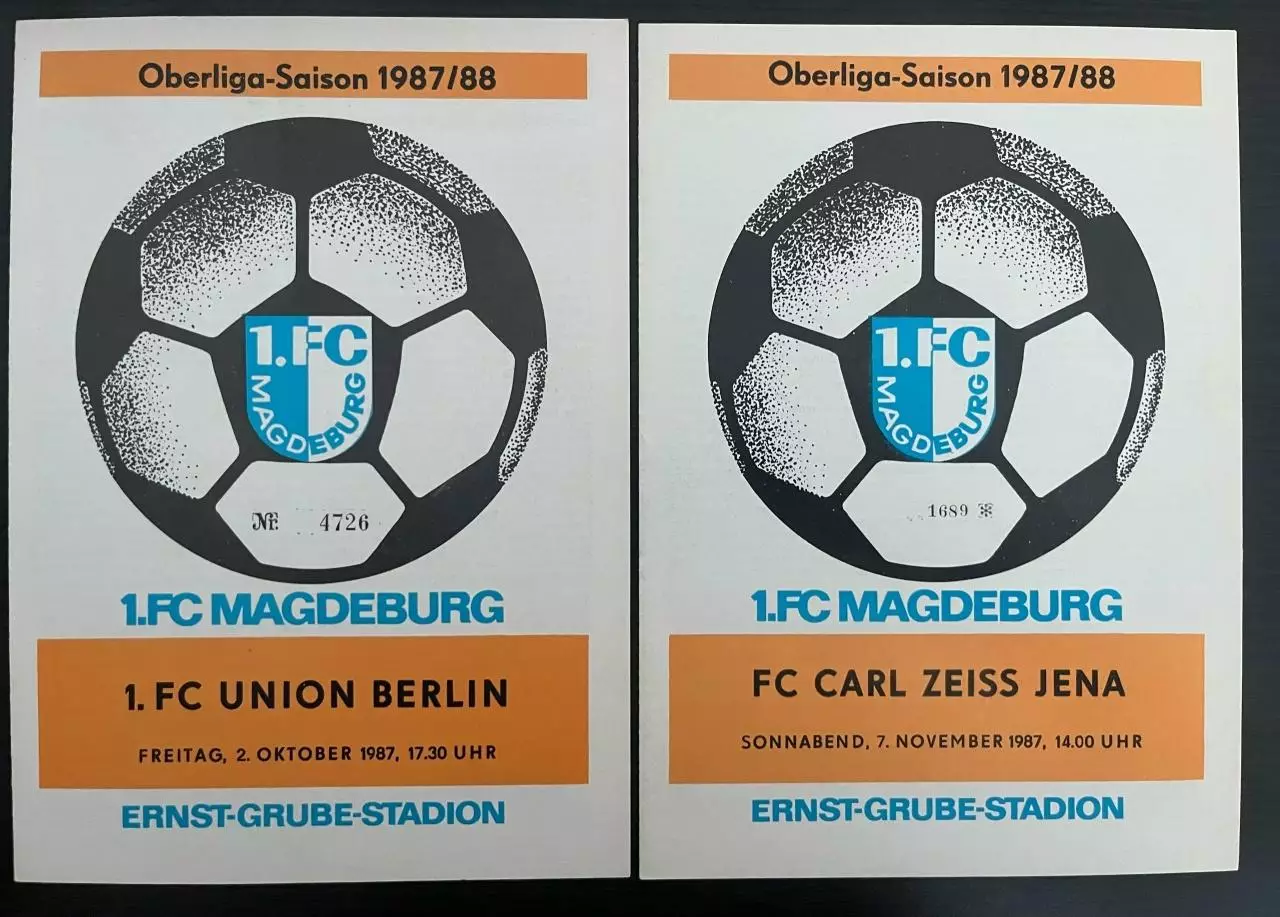 1.ФК Магдебург ГДР домашние программы сезон 1987/88 комплект 12 штук 2