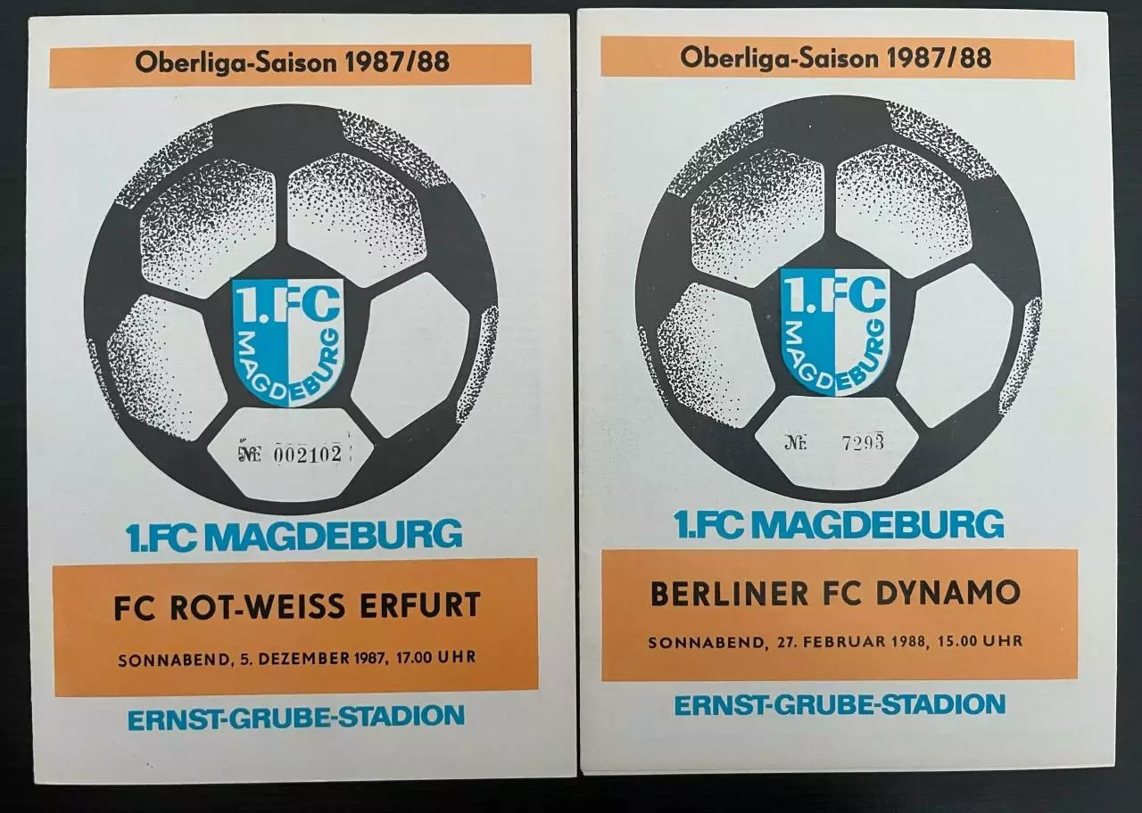 1.ФК Магдебург ГДР домашние программы сезон 1987/88 комплект 12 штук 3