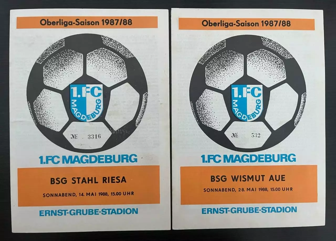 1.ФК Магдебург ГДР домашние программы сезон 1987/88 комплект 12 штук 6