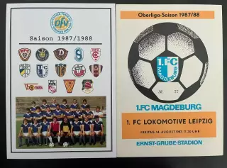 1.ФК Магдебург ГДР домашние программы сезон 1987/88 комплект 12 штук