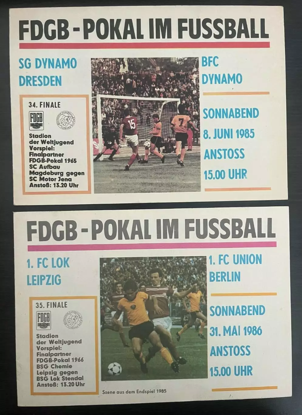 Кубок ГДР финал 1981-1988 комплект 8 штук 3