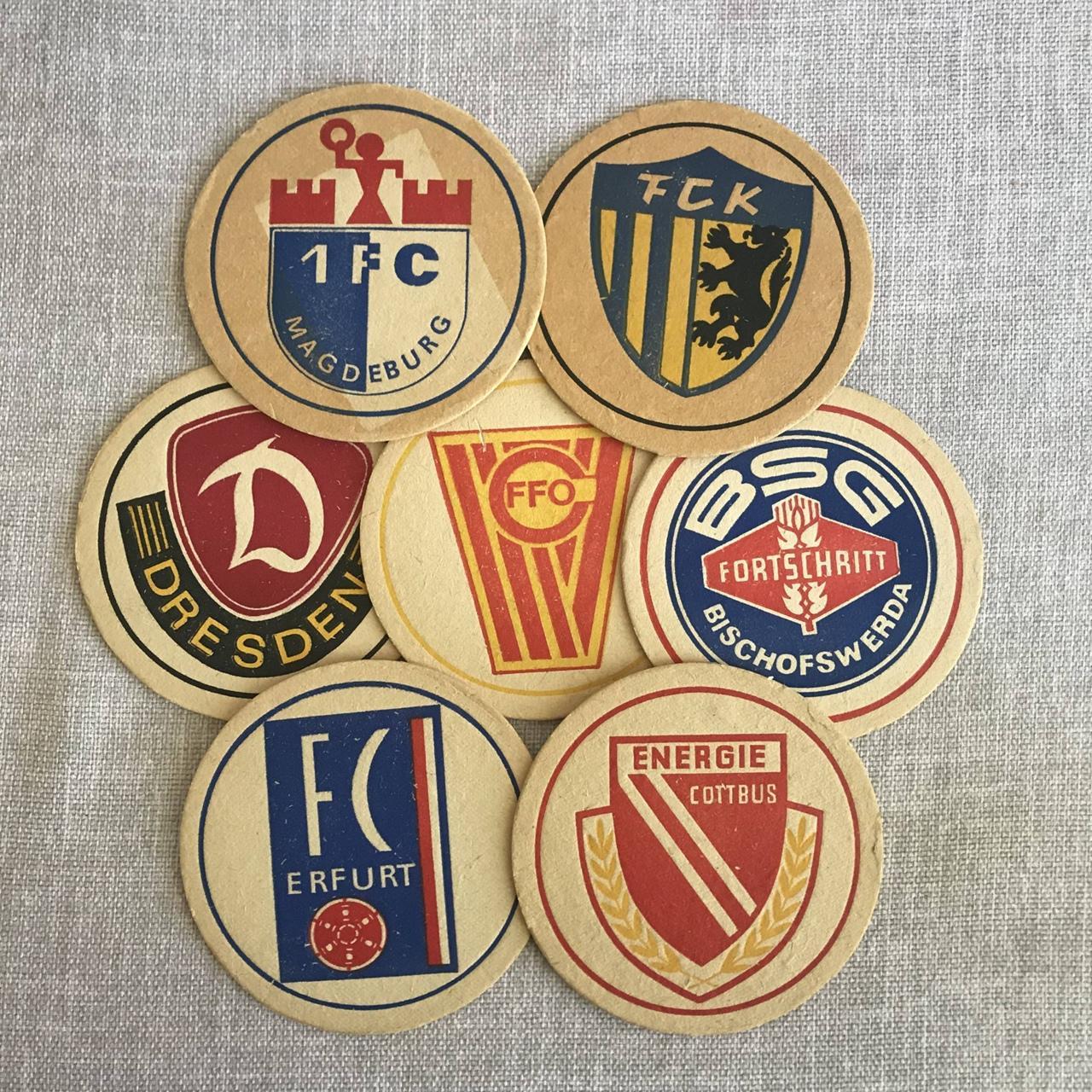Подставки под пиво футбол ГДР Магдебург Динамо Дрезден Форвертс и другие 7 штук