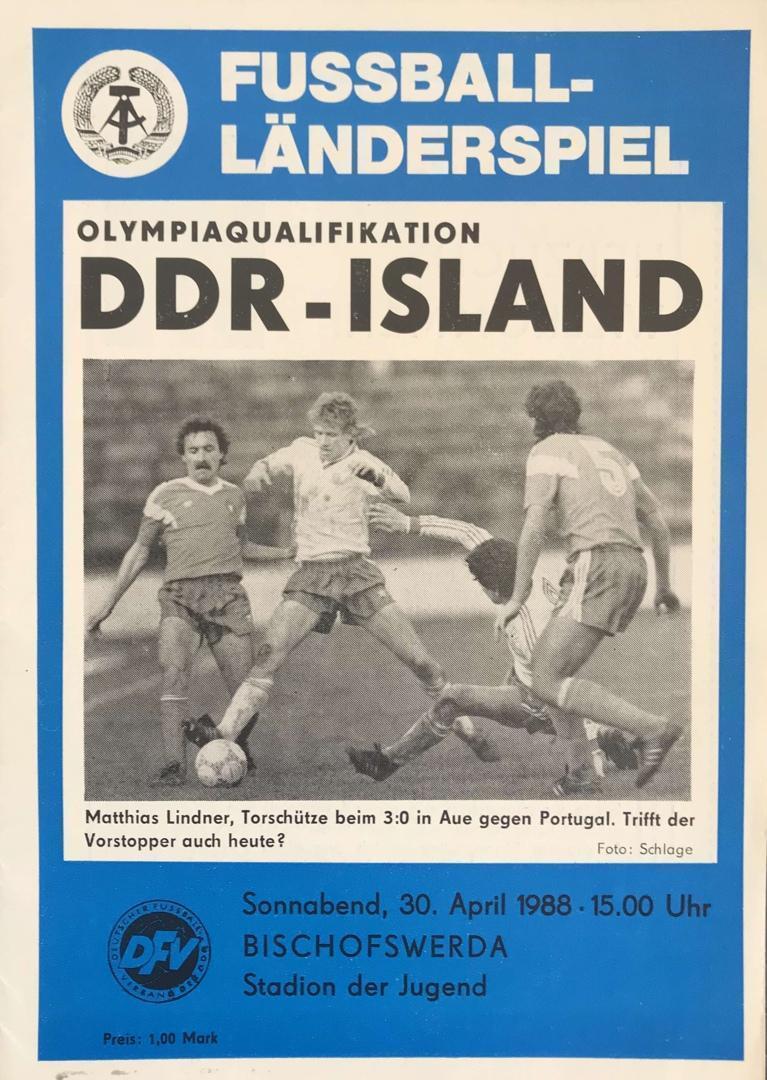Олимпийские ГДР Исландия 1988 год квалификация ОИ 1988