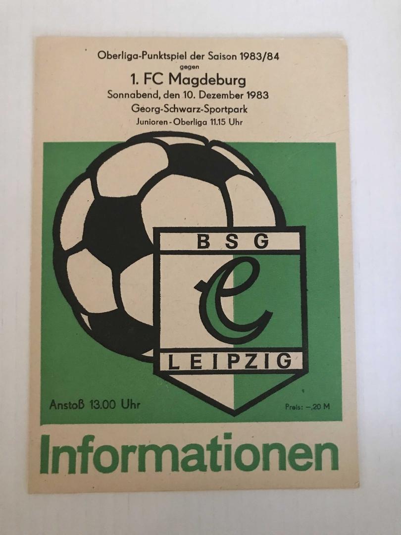 Хеми Лейпциг 1.ФК Магдебург Оберлига ГДР 1983/84