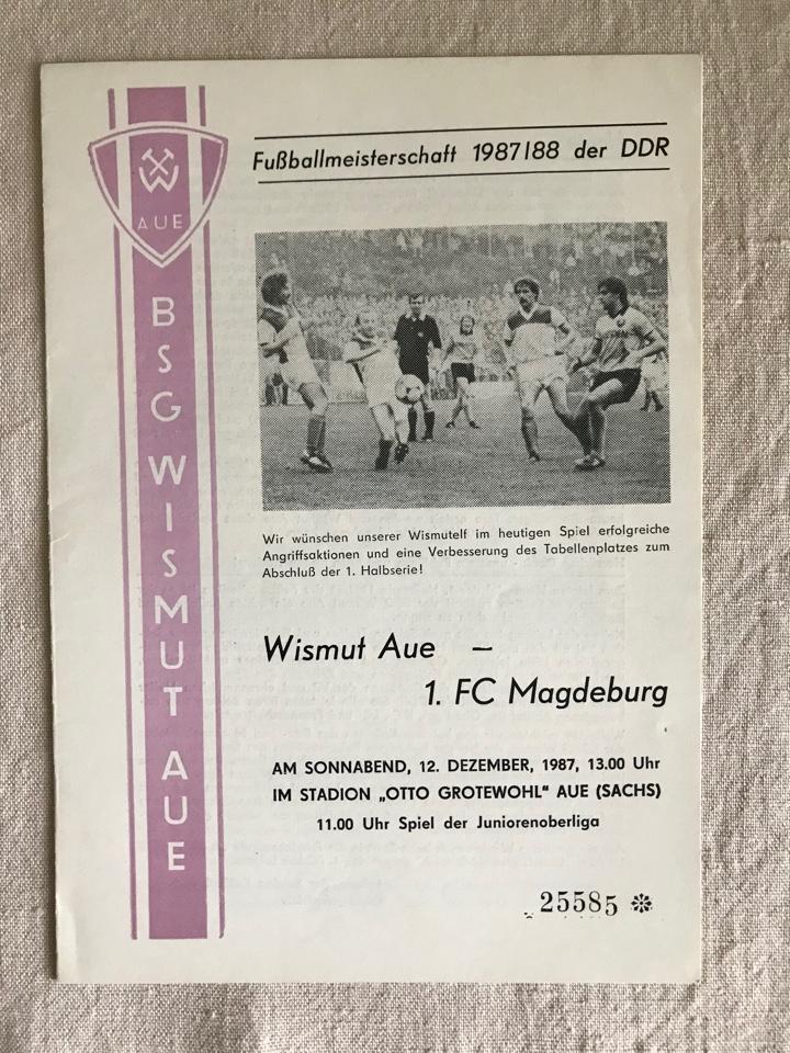 Висмут Ауэ 1.ФК Магдебург Оберлига ГДР 1987/88
