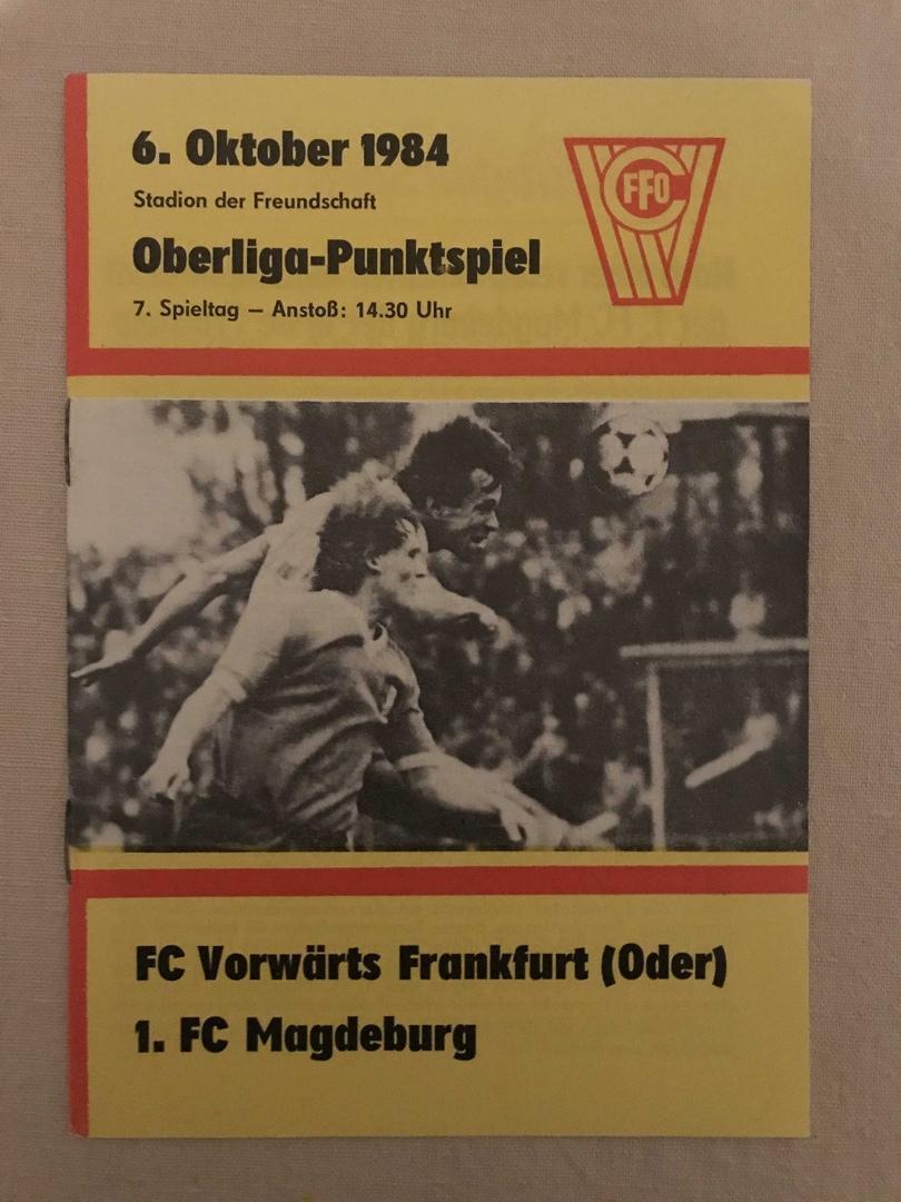 ФК Форвертс Фракфурт/Одер 1.ФК Магдебург Оберлига ГДР 1984/85