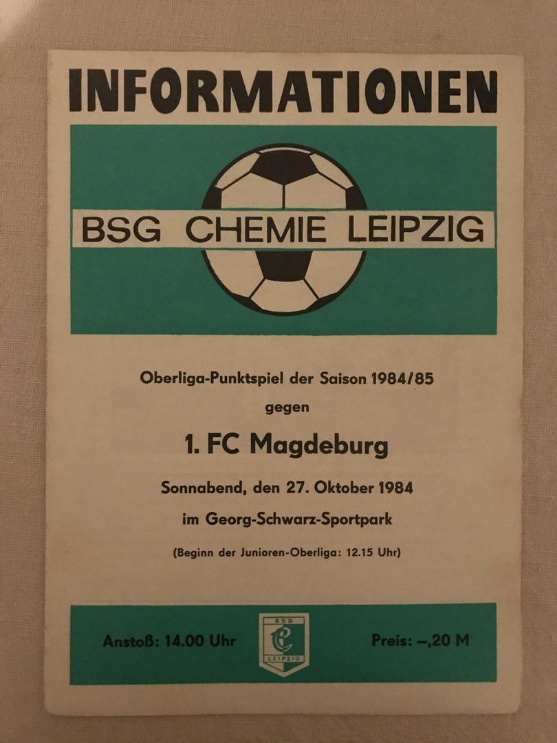 Хеми Лейпциг 1.ФК Магдебург Оберлига ГДР 1984/85