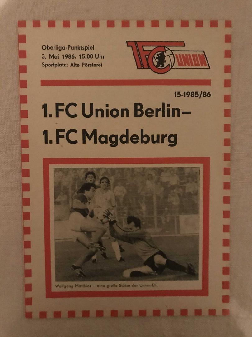 1.ФК Унион Берлин 1.ФК Магдебург Оберлига ГДР 1985/86