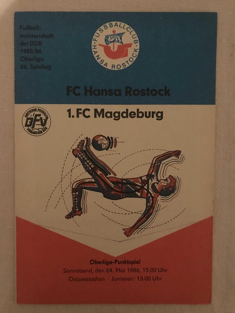 ФК Ганза Росток 1.ФК Магдебург Оберлига ГДР 1985/86
