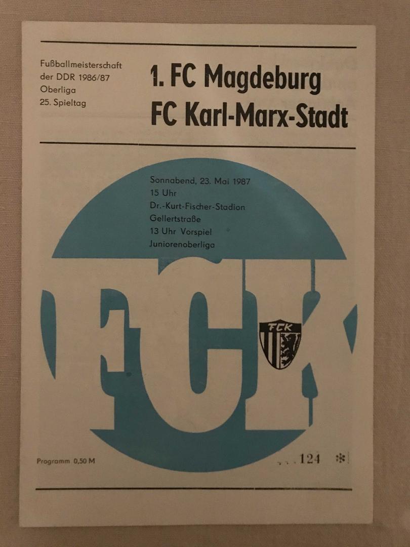 ФК Карл-Маркс Штадт 1.ФК Магдебург Оберлига ГДР 1986/87