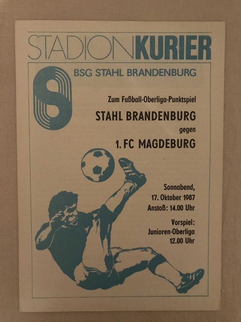 Шталь Бранденбург 1.ФК Магдебург Оберлига ГДР 1987/88