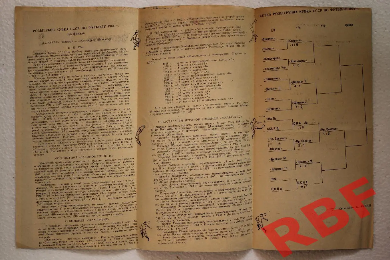 Спартак(Москва)- Жальгирис(Вильнюс),30 августа 1964.Кубок СССР 1/4 финала. 2