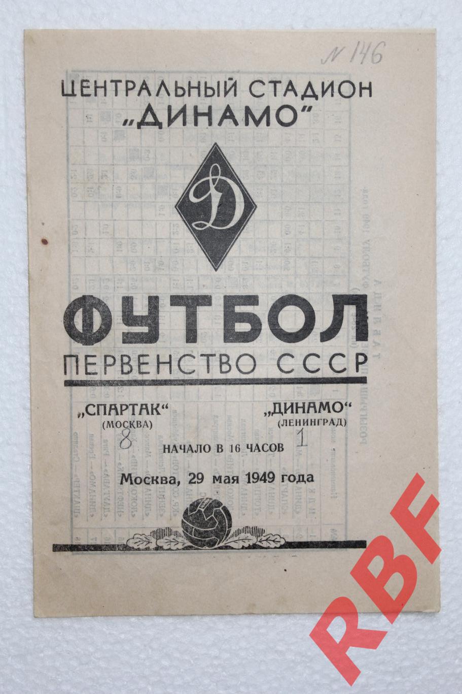 Спартак Москва - Динамо Ленинград,29 мая 1949